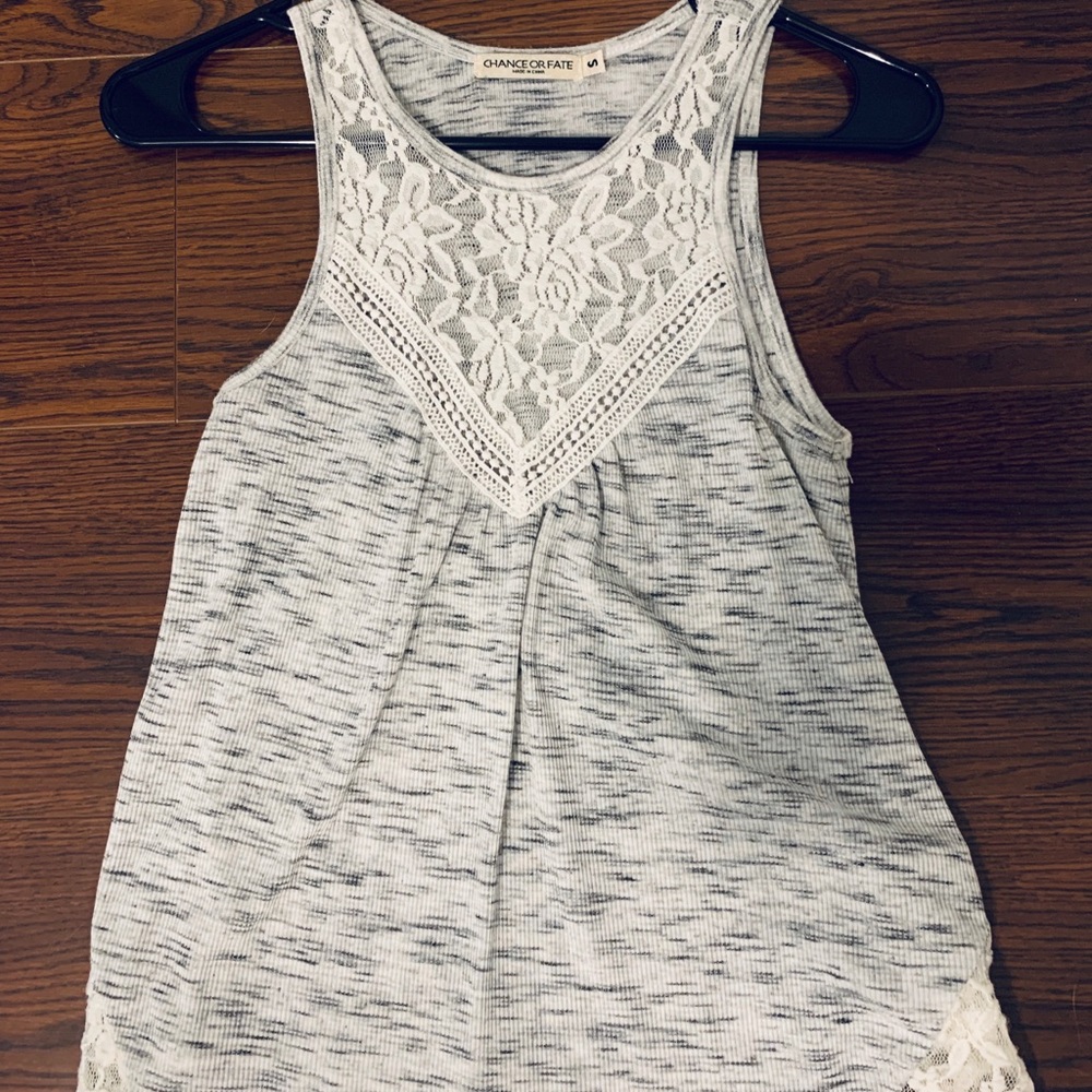 Gray lace top
